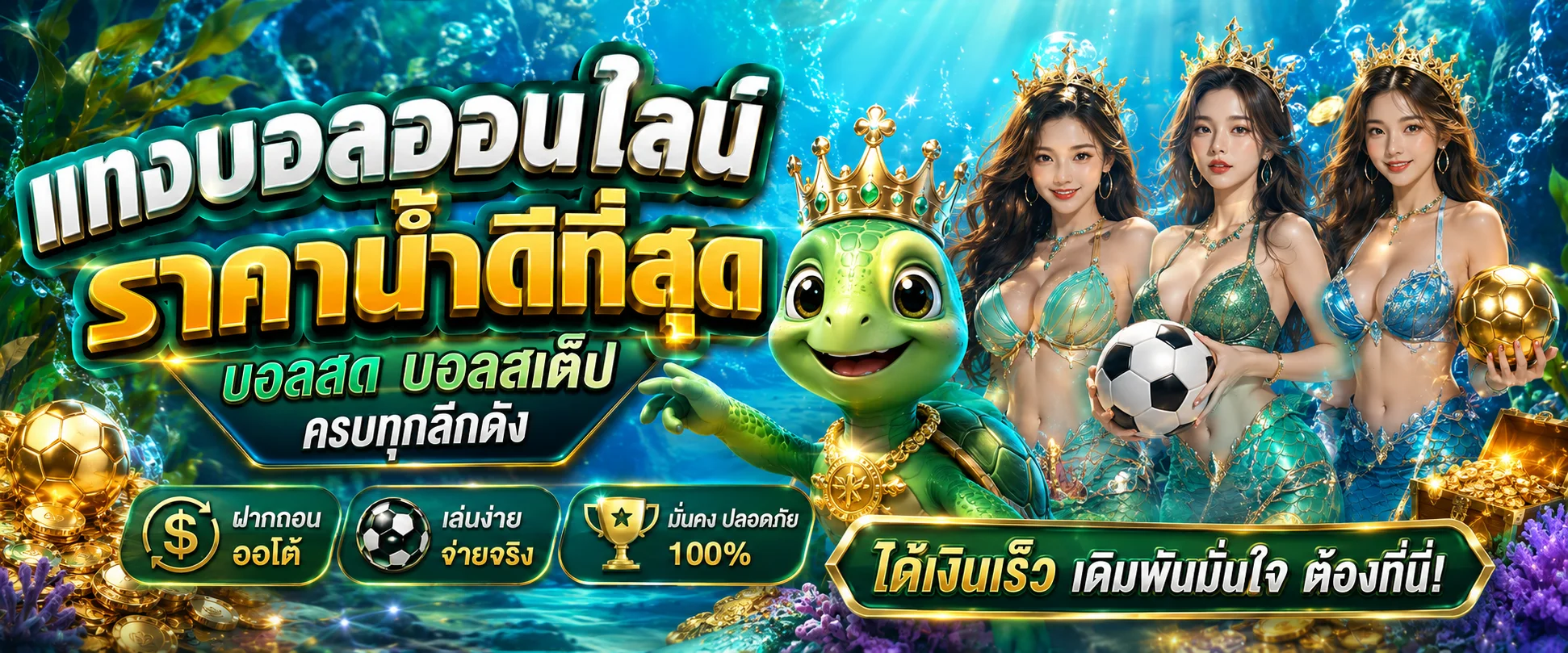 แบนเนอร์แทงบอลออนไลน์ Turtle99 ราคาน้ำดี